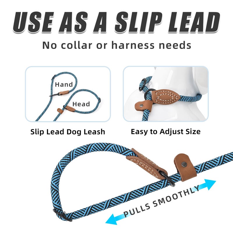 Mile High Life Hands Free Dog Leash, Crossbody Waist Leash with Genuine Leather Connection, Multifunctional Adjustable Slip Lead for Dog Walking Running (Green, 8FT) - Image 3